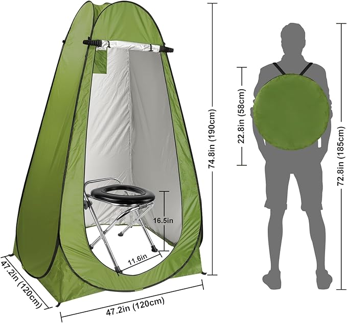 BLIKA Portable Toilet Kit for Adults, Instant Pop Up Privacy Tent