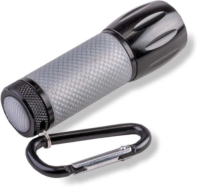 Carson LEDSight PRO LED Flashlight with 9 LED Bulbs with Two Brightness Settings and Carabiner Clip Attachment (SL-55)