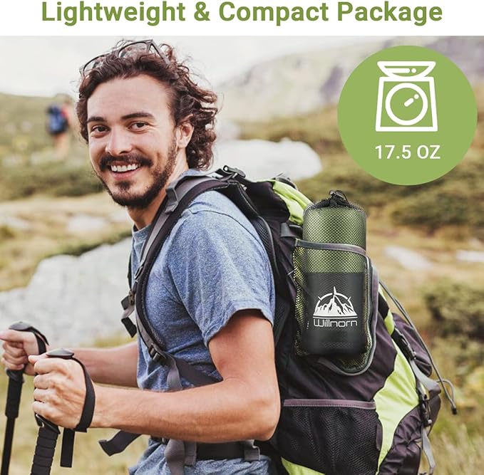 Sleeping Bag Liner,Travel Sheets & Adult Sleep Sack for Backpacking,Hotels & Hostels,Lightweight Single Camping Sleeping Bag Liners for Travel