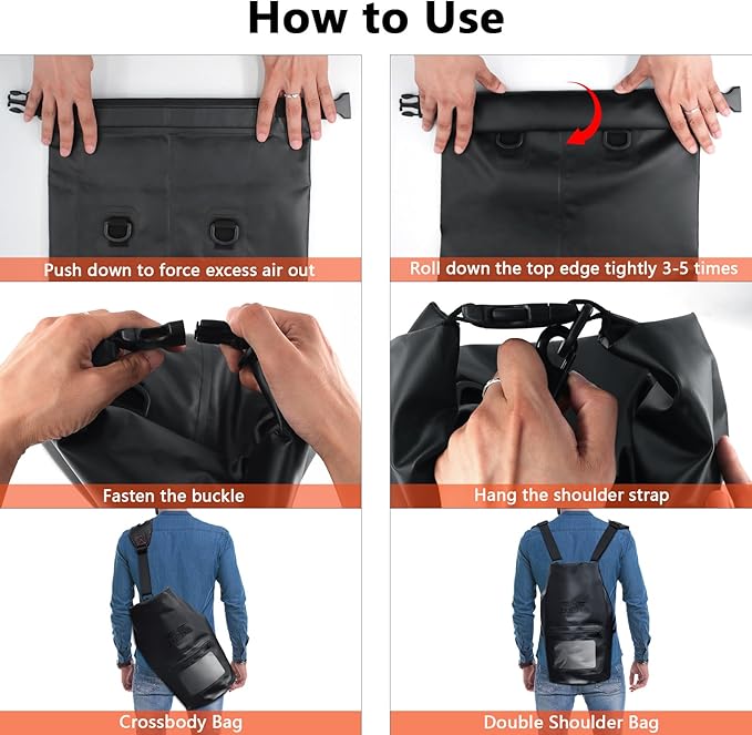 JXE JXO 15L Waterproof Faraday Dry Bag for Electronic Device Security | Military-Grade EMP & RFID Signal Blocking, Anti-Tracking & Hacking Protection, Data Privacy Shield for Mobile Devices (Matte)