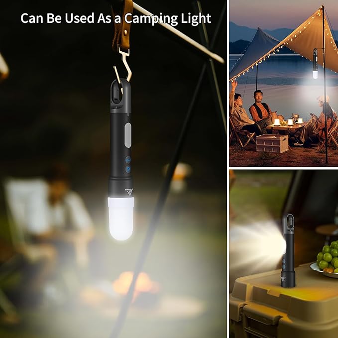 Rechargeable Flashlight, LED Flashlights High Lumens, 10 Modes with COB Sidelight, Zoomable Small Tactical Waterproof Flash Light for Emergency Home Camping, Gifts for Men Women Adults