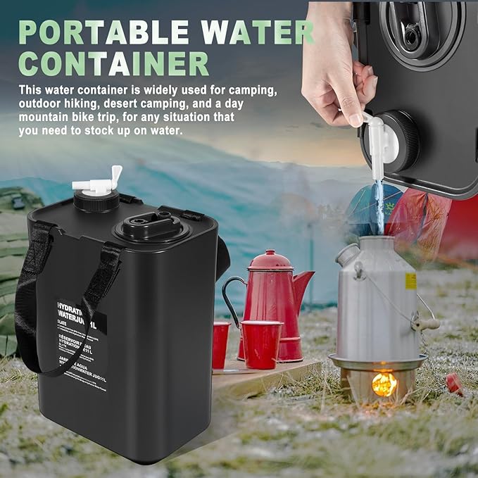 3 Gallon/11L Portable Water Container, Water Jugs, Water Tank, BPA Food Grade Hydration Water Storage Container Fits for Camping, Outdoor Hiking and Travel, etc