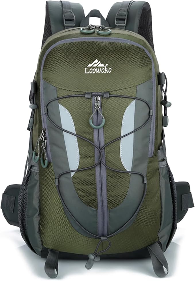 Loowoko Hiking Backpack, 40L Water Resistant Camping Backpack for Men & Women, Lightweight Travel Daypack Bag