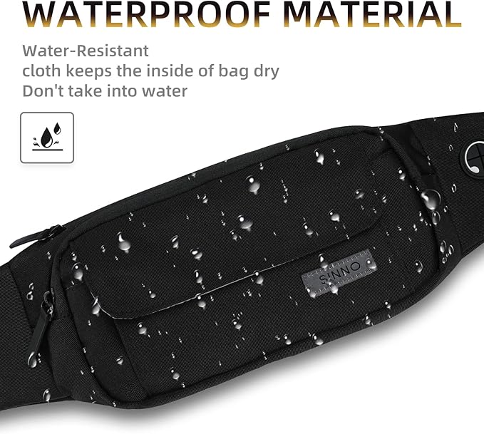 SINNO Large Crossbody Fanny Pack for Women Men Belt Bag With 4-Zipper Pockets for Travel Running Hiking Workout Dog Walking Outdoors Sport Fishing Waist Pack Bag Carrying All Phones