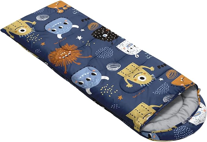 Kids Sleeping Bag for Boys Girls,Cute Puppy Print-Lightweight Warm Portable Outdoor Indoor-Waterproof Cold Weather Resistant Sleeping Bag for Camping Hiking
