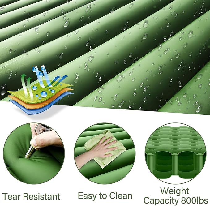 Sleeping Pad for Camping, Ultralight Inflatable Sleeping Mat with Built-in Foot Pump & Pillow, Compact Camping Air Mattress for Backpacking, Hiking, Traveling, Tent