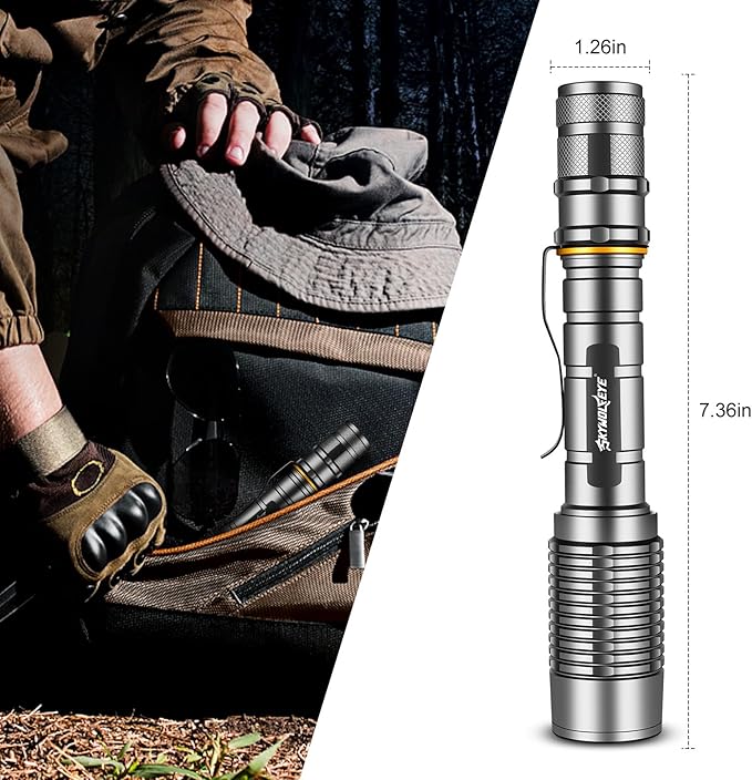 2 Pack Led Flashlights,Super Bright Waterproof Handheld Flashlights for Outdoor, Emergency, Camping (No Battery)