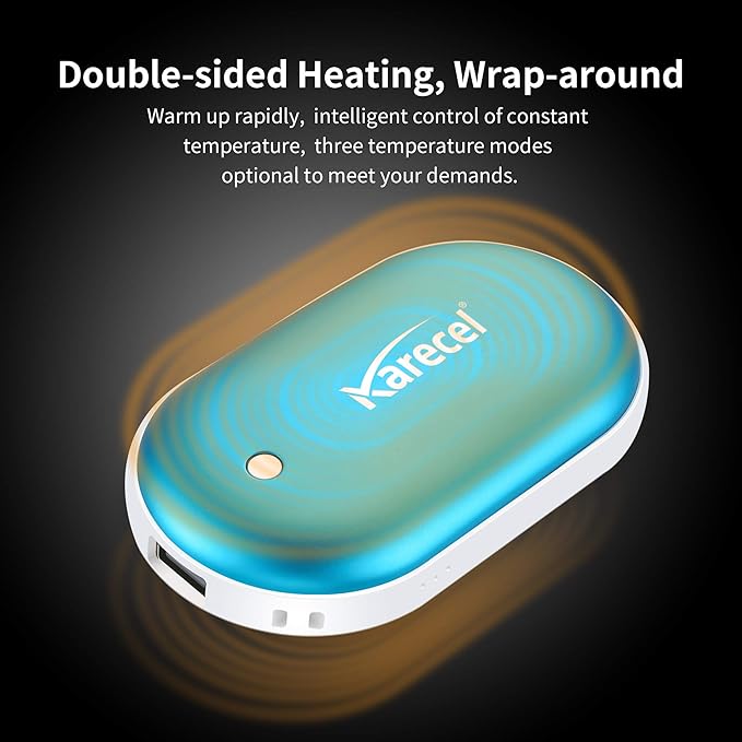 Karecel Hand Warmers Rechargeable, Electric Hand Warmer Reusable 5200mAh Portable USB Heater Battery Hot Pocket Warmer Heat Handwarmers, Cool Winter Gift for Men and Women Outdoor Camping Skiing