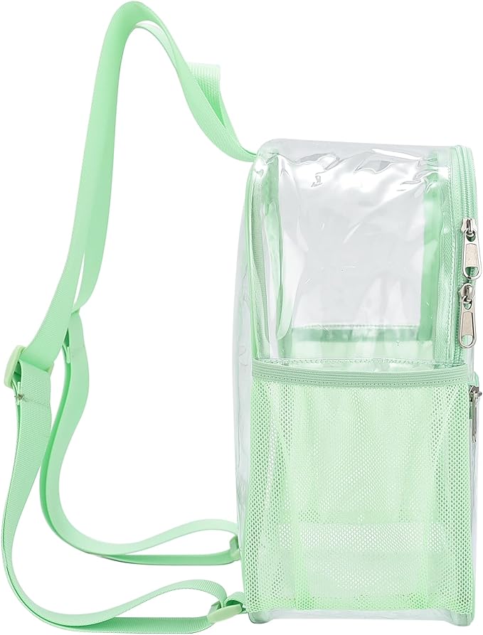 Oraben Clear Backpack for Stadium Events Clear Stadium Backpack 12x6x12 Bag (Nylon Shoulder Straps, Avocado Green)