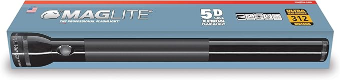 Maglite Heavy-Duty Incandescent 5-Cell D Flashlight in Display Box, Red