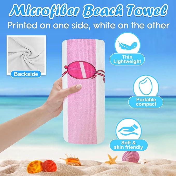 2 Pack Microfiber Beach Towel, 71"x32" XL Oversized Sand Free Beach Towels Blanket Soft & Absorbent for Adults Women Men Beach Pool Camping Travel Yoga Vacation Essentials Accessories Gifts