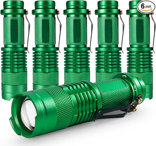 MODOAO 3 Modes LED Flashlight Torch Tactical Lamp Mini Light for Camping Hiking Emergency (Lightgreen)