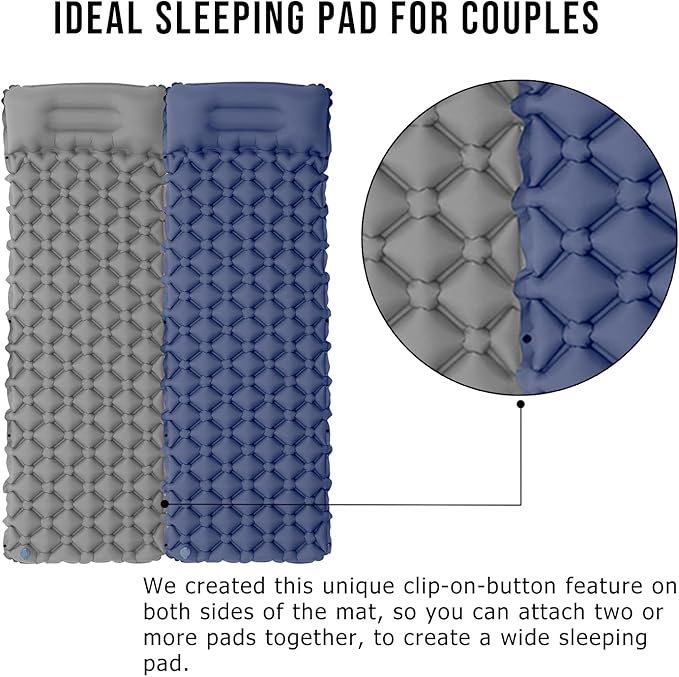 Sleeping Pad – Ultralight Inflatable Sleeping Mat, 75''*24'' Camping Sleeping Pad with Built-in Foot Pump,30s Step to InflateUltimate for Camping, Backpacking, Hiking