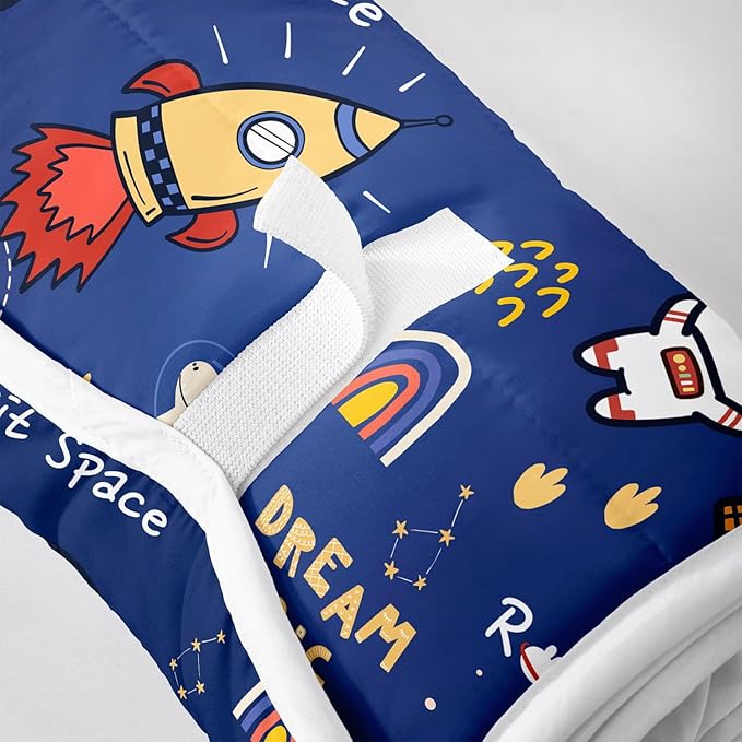 Space Nap Mat - Space Ship Galaxy Sleeping Bag with Removable Pillow - Daycare and Sleepovers Preschool Kindergarten Bedding Set for Kids Toddler Boys Girls