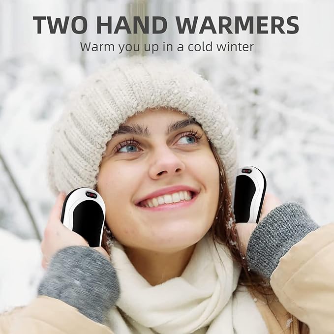 Hand Warmers Rechargeable,10000mAh Rechargeable hand Warmer, 12Hrs Long Heating Electric Hand Warmer, Electric Portable Pocket Heater, Heat Therapy Great for Raynauds, Hunting, Golf, Camping
