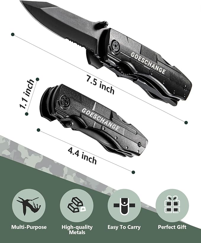 10-IN-1 Multi Tool with Pocket Knife, Screwdrivers, Pliers, Bottle Opener, Can Opener, Safety Locking, Nylon Shealth - Father's Day Gift, Gift for Him Men Husband Boyfriend, Multitool Knife