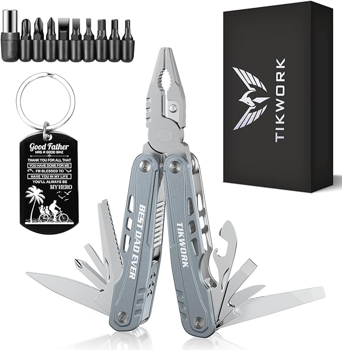 Fathers Day Dad Gifts from Daughter Son,24-in-1 Multi tool "BEST DAD EVER" Christmas Birthday Gifts,Survival Tools for Climbing,Camping,Cycling,Hunting