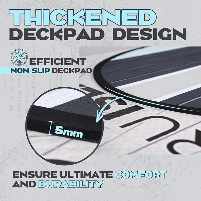 TRUISLAND Inflatable Paddle Board, Stand Up Paddle Board with Backpack, Non-Slip Thickened Deckpad, Waterproof Phone Case, Leash, Paddle, Hand Pump