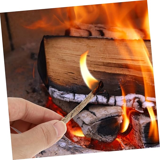 20pcs Kindling Jute Twine Fire Starter Fire Starter Twine Camping Fire Eco Fire Lighter Jute Rope Fire Starter Fire Rope Starter Wax Wicks Supplies Outdoor Rope Travel