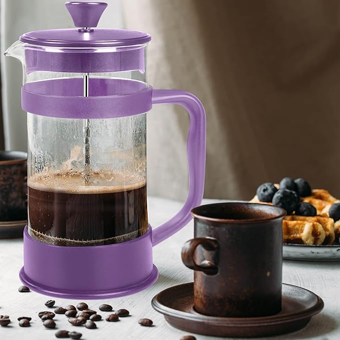 Utopia Kitchen 34 Ounce 1 Liter French Press Coffee Maker, Tea Maker, Travel Coffee Presses, Heat Resistant Thickened Borosilicate Coffee Pot for Camping Travel Gifts, Plum Pack of 1
