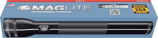 MagLite - S3D015 Maglite Heavy-Duty Incandescent 3-Cell D Flashlight in Display Box, Black