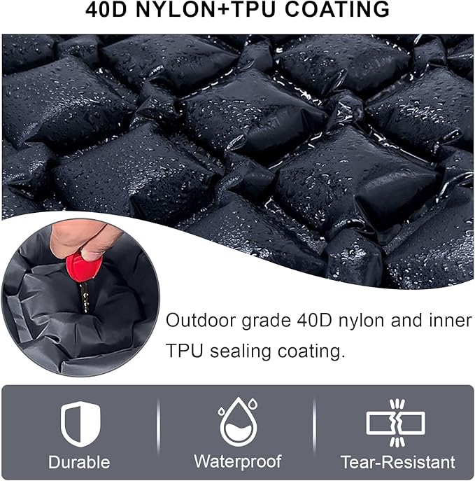 Sleeping Pad for Camping-Ultralight Inflatable Sleeping Pad,Built-in Pumb,Sleeping Mat with Pillow,Camping Mattress for Backpacking,Hiking,Airpad,Carry Bag,Compact&Lightweight Air Mattress