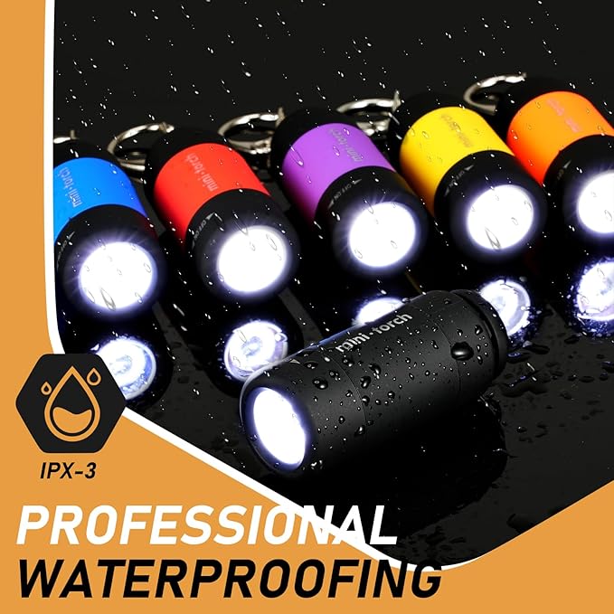 Retisee 24 Pieces Mini Flashlight Keychains Bulk Rechargeable Small Led Flashlight for Kids Portable Multicolor Flashlight Keychain Lamp for Travel Camping Party Favors