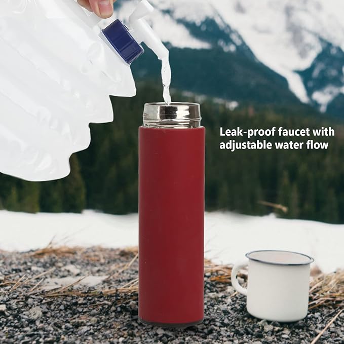 Foldable Water Container, Collapsible Water Container with Spigot Portable Water Storage Jug Carrier for Outdoor Camping Hiking Climbing(15L)