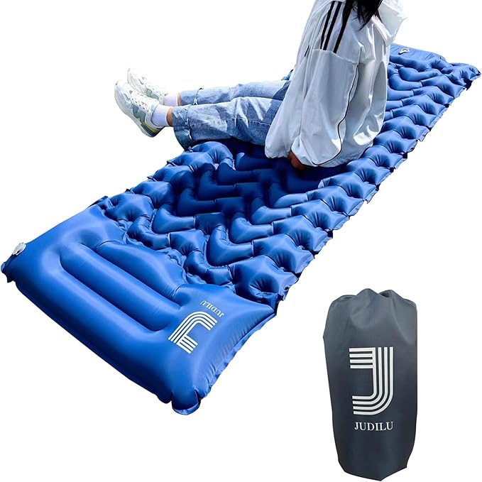 Sleeping Pad Ultralight Inflatable Sleeping Pad for Camping, 77''X27'', Built-in Pump, Ultimate for Camping, Hiking - Airpad, Carry Bag, Waterproof - Compact & Lightweight Air Mattress