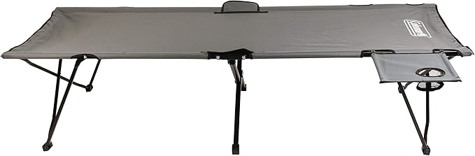 Coleman Pack-Away Camping Cot with Removable Side Table, Extra Wide Cot Fits Adults up to 6ft 6in or 300lbs, Carry Bag Included