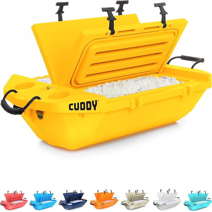 CUDDY Floating Cooler and Dry Storage Vessel for Land & Water – 40QT– Great for River, Beach, Kayak, Pool, & Lake - Multiple Color Options