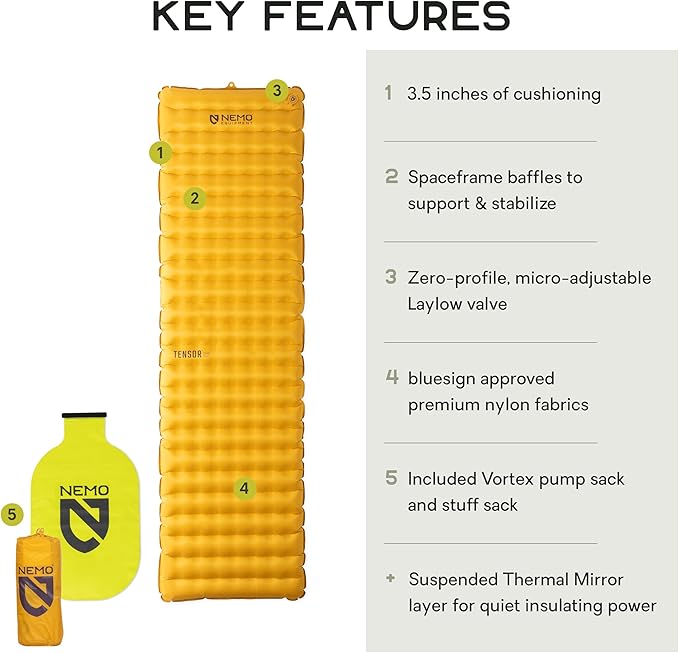 NEMO Tensor Trail Ultralight Insulated Sleeping Pad, Regular