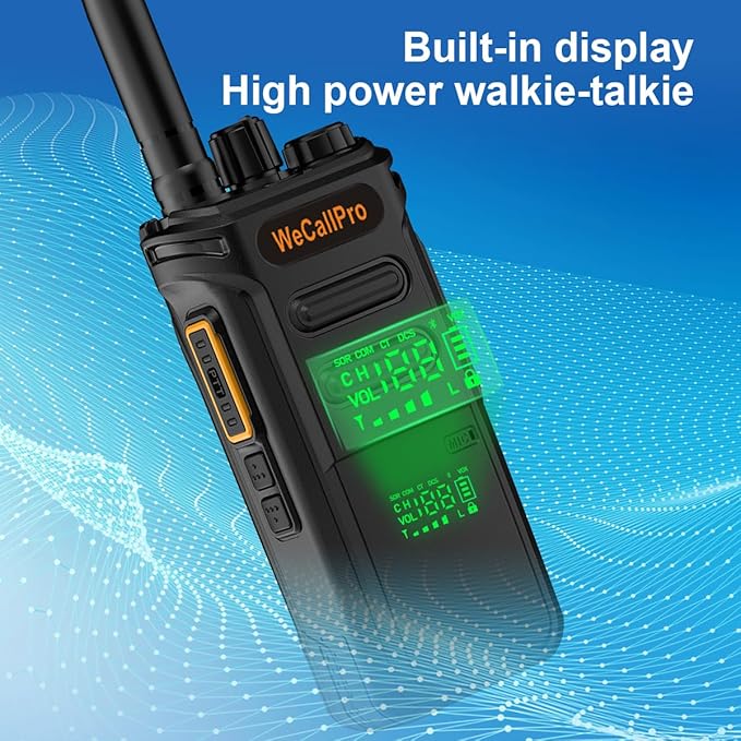 10W Long Range Walkie Talkies for Adults with Digital Display Remaining Battery GSMR Radio Handheld with Flashlight for Hiking Camping Rechargeable Two Way Radio WCP02 (Only One Pack)