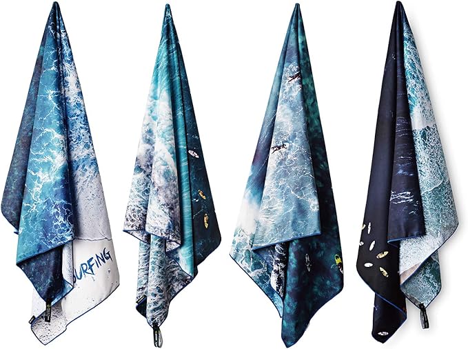 4Monster Microfiber Beach Towel Quick Dry,Super Absorbent Lightweight Travel Towel for Swimmers, Sand Free Camping Towel, Beach Towels for Pool, Swim, Water Sports,Yoga,Gym,Backpacking