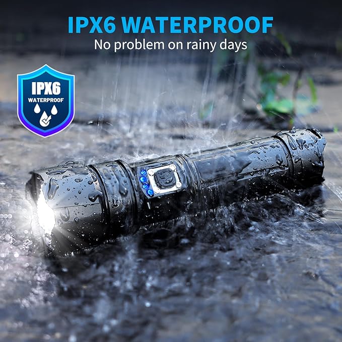 Rechargeable Flashlights High Lumens, 990,000 Lumen Brightest Led Flashlight with 5 Modes & 12H Long Runtime, Powerful Waterproof Handheld Flash Light, Super Bright Flashlight for Home, Camping