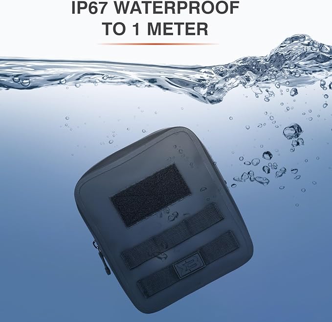 Large Waterproof Submersible Tactical MOLLE Pouch for Hiking, Boating, Tools and Gear. Durable Thermoplastic Design is Compatible with Backpacks, Tactical Belts, Waist Bags and More