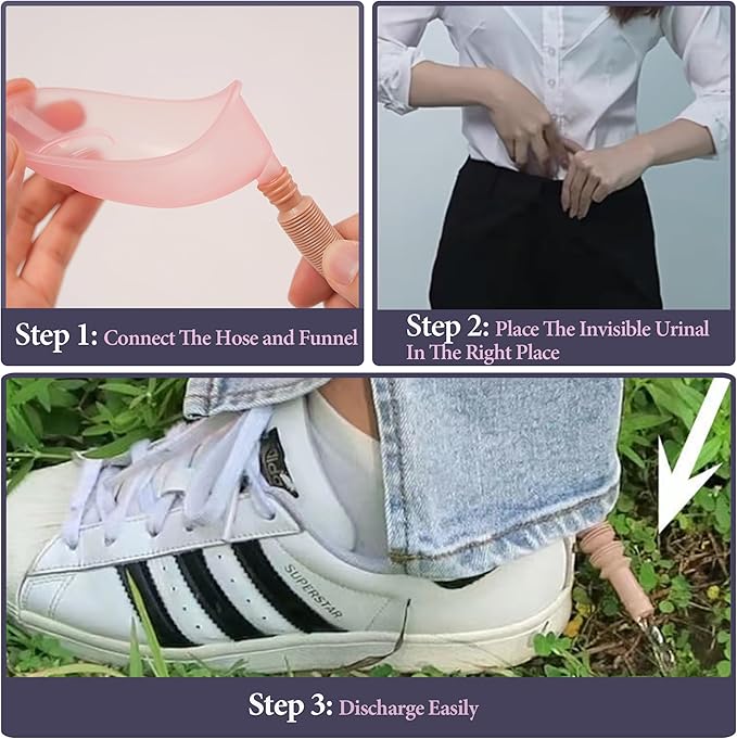 Female Urination Device,Portable Urinal Allows Women to Pee Standing Up,Female Pee Funnel with Retractable Hose, Reusable Women Pee Funnel for Camping,Hiking,Outdoor Activities,Travel(set of 4)