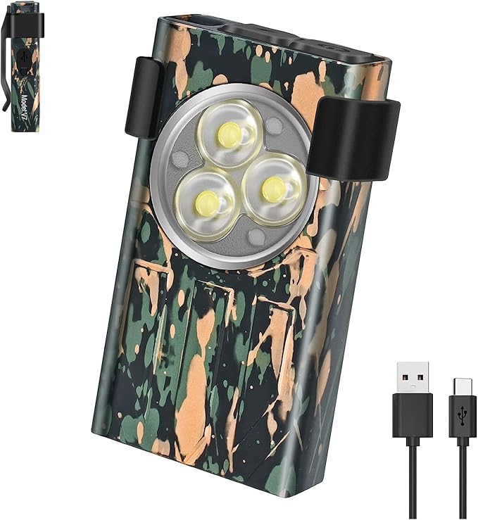 AVNICUD LED Mini Flashlights, 1100 Lumens Small Flashlight with 4 Side LED & Keychain, 5 Modes Rechargable Handheld Pocket Torch with High Lumens for Camping, Outdoor-(Colourful)