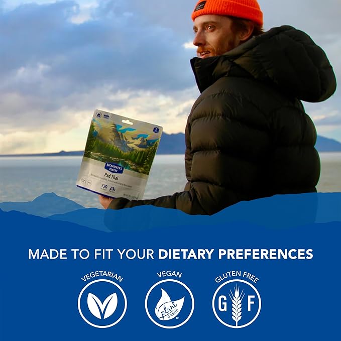 Backpacker's Pantry Pad Thai - Freeze Dried Backpacking & Camping Food - Emergency Food - 23 Grams of Protein, Vegan, Gluten Free