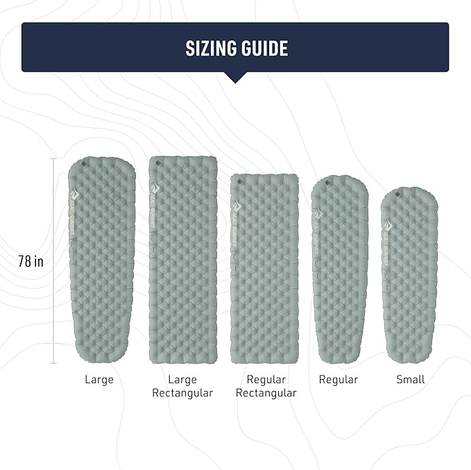 Sea to Summit Ether Light XR Insulated Sleeping Pad, Tapered - Large (78 x 25 x 4 inches)