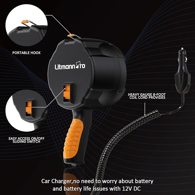 Handheld Spotlights 1500 Lumens Searchlight with 12V DC Car Charger Trigger Halogen Flashlight for Camping Fishing Hunting Hiking