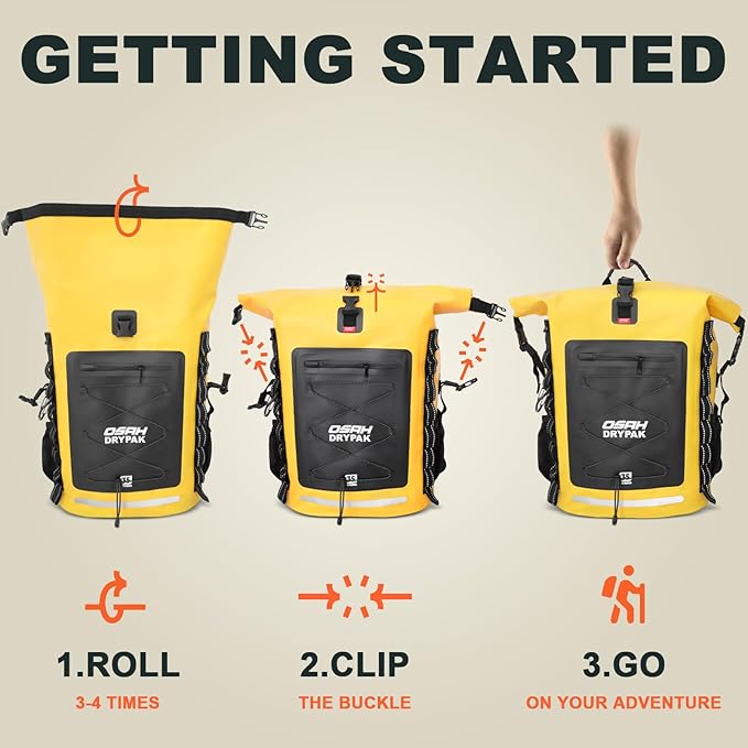 Waterproof Backpack Dry Bag 35L/55L β Heavy Duty Roll-Top Hiking Backpack for Travel, Kayaking, Boating, Camping, Rafting and Fishing