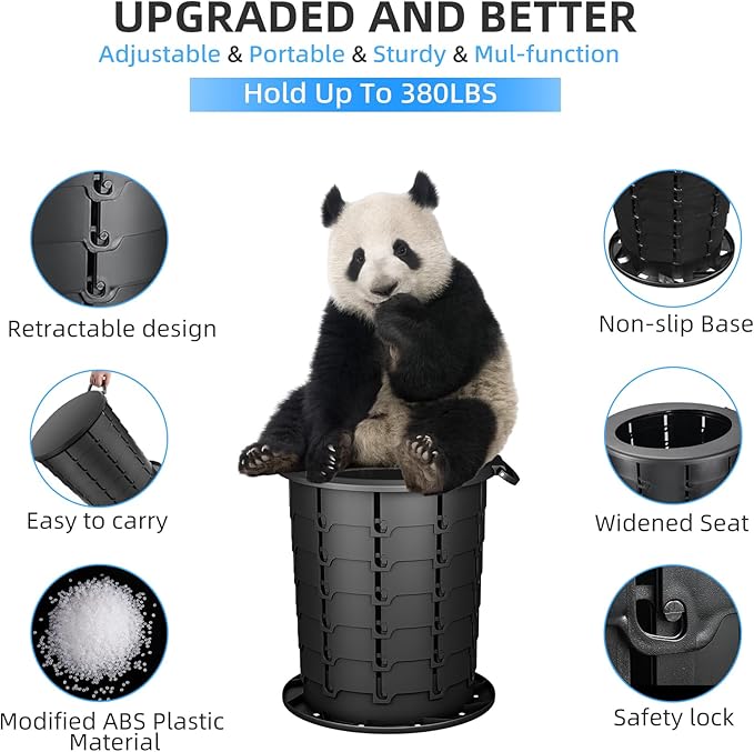 Portable Toilet for Camping, Luggable Loo Cortable Toilet, Adjustable Height Travel Toilet for Adults Kids, Foldable Portable Toilet for Camping Car Hiking Boat Trips Beach