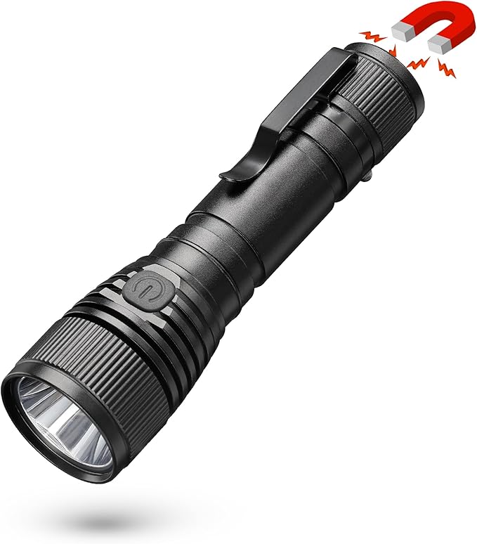 77outdoor Small Flashlight Powerful 1000 High Lumen, S15 Pro USB C Rechargeable Pocket Flashlight with Clip, Super Bright LED, Magnetic Tail Cap for EDC, Camping, Emergency