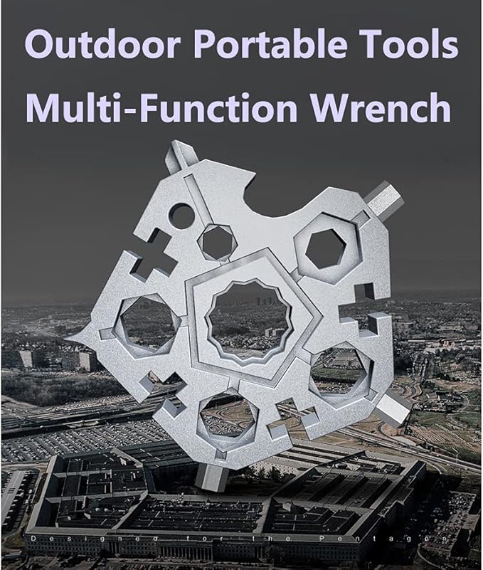 23- in-1 Pentagonal Pocket Tool, 2021 Snowflake Multitool Tool with Stainless Steel, Outdoor Tool for Drill Drive, Screwdriver, Bottle Opener, Wrench, Bicycle Spokes, ETC Gifts for Father Boyfriend