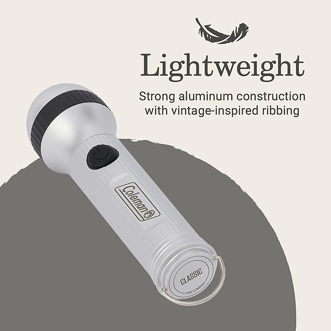 Coleman Classic LED Flashlight, Durable & Lightweight Flashlight with Carry Handle Shines up to 650 Lumens, Battery Operated Flashlight for Camping, Emergencies, & Home Usage