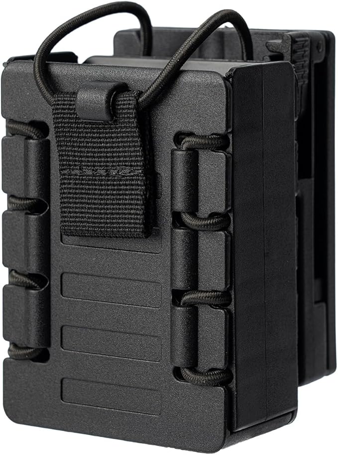 Compact Radio Holster Polymer Walkie-Talkie Case w/Duty Belt/MOLLE Vest Clip Two Ways Radio Pouch Interphone Carrier Sheath for Police Law Enforcement Security Firefighter Rescue EMS EMT
