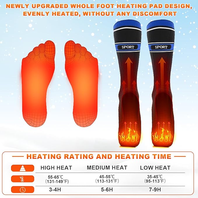 Heated Socks for Men Women,5000mAh Rechargeable Foot Warmer Electric Heating Socks with 3 Heating Settings & App Remote Control Thermal Electric Socks,Warm Socks for Hunting Skiing Camping Hiking
