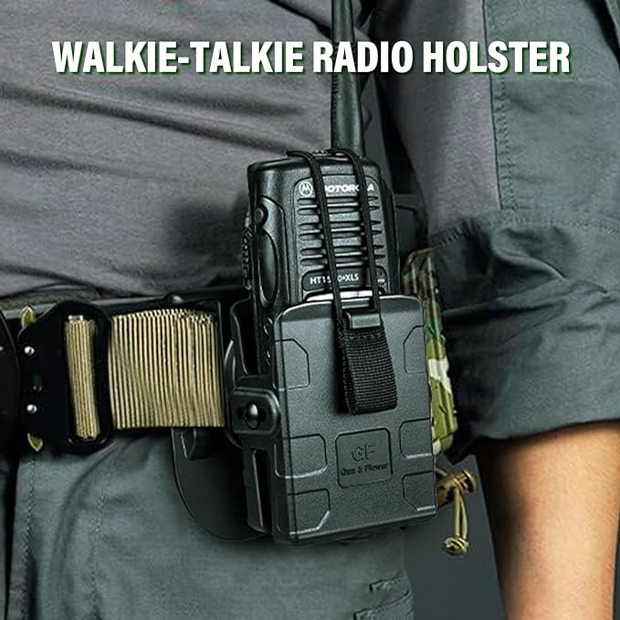 Gun & Flower Universal Tactical Radio Holster for Two-Way Walkie Talkies, Radio Pouch for Motorola, Kenwood, HYTERA Many Types, Law Enforcement Accessories, Adjustable Storage with 1 Pack