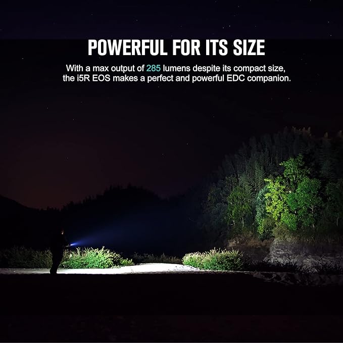 OLIGHT I5R HCRI 285 Lumens Rechargeable Tail-Switch LED Flashlight Powered by USB Rechargeable Battery, Slim EDC Pocket Flashlight for Camping, Outdoor, and Emergency (Blue)